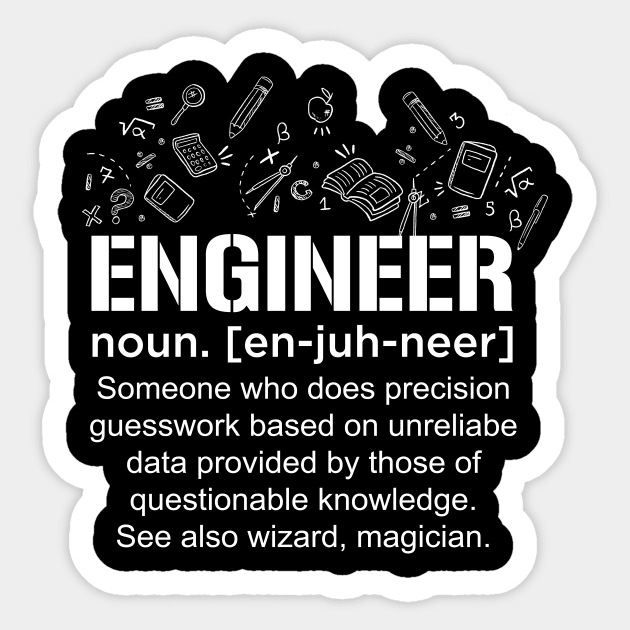 Engineer Humor Definition Sticker by amalya